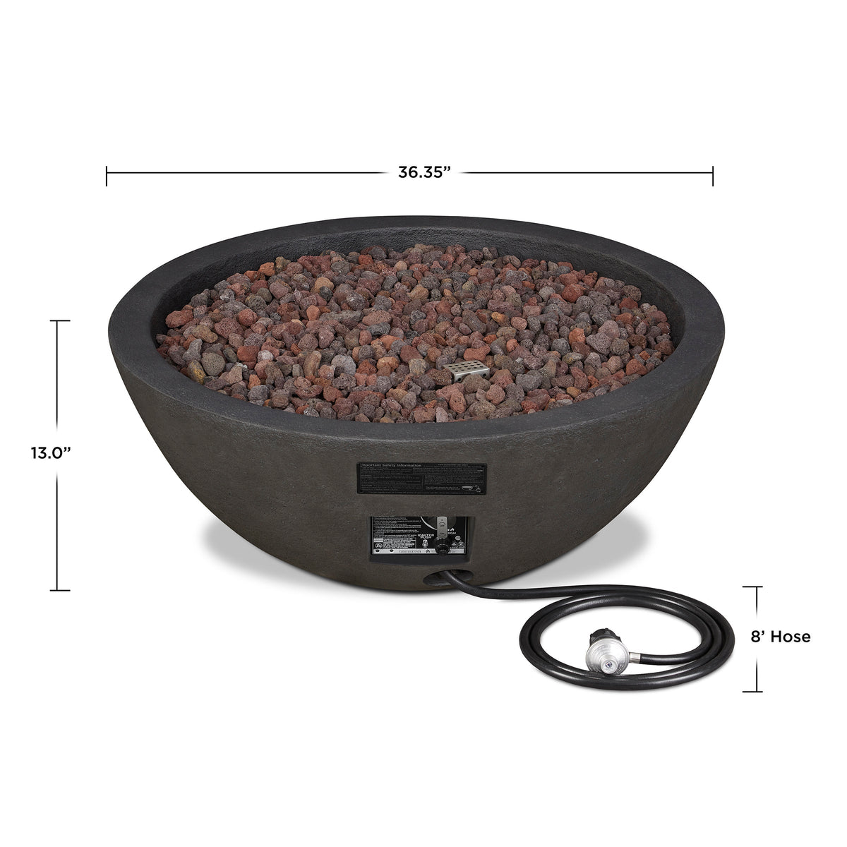 Real Flame Riverside Round Propane or Natural Gas Fire Pit
