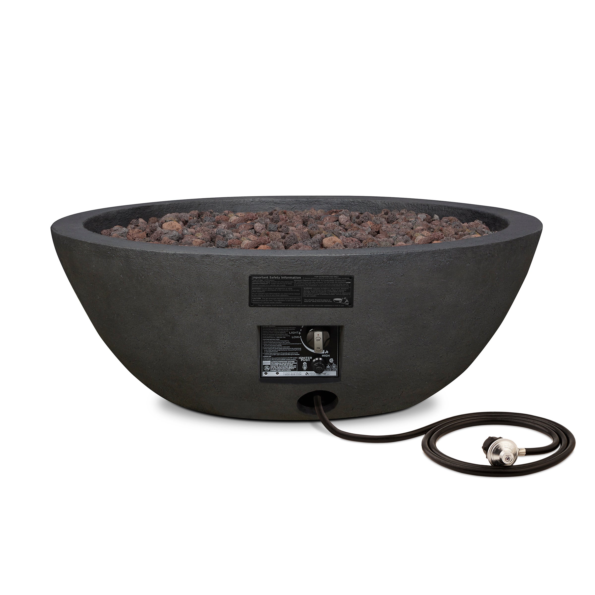 Real Flame Riverside Round Propane or Natural Gas Fire Pit
