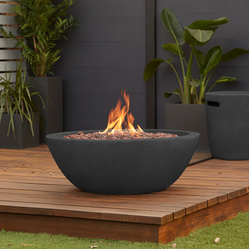 Real Flame Riverside Round Propane or Natural Gas Fire Pit