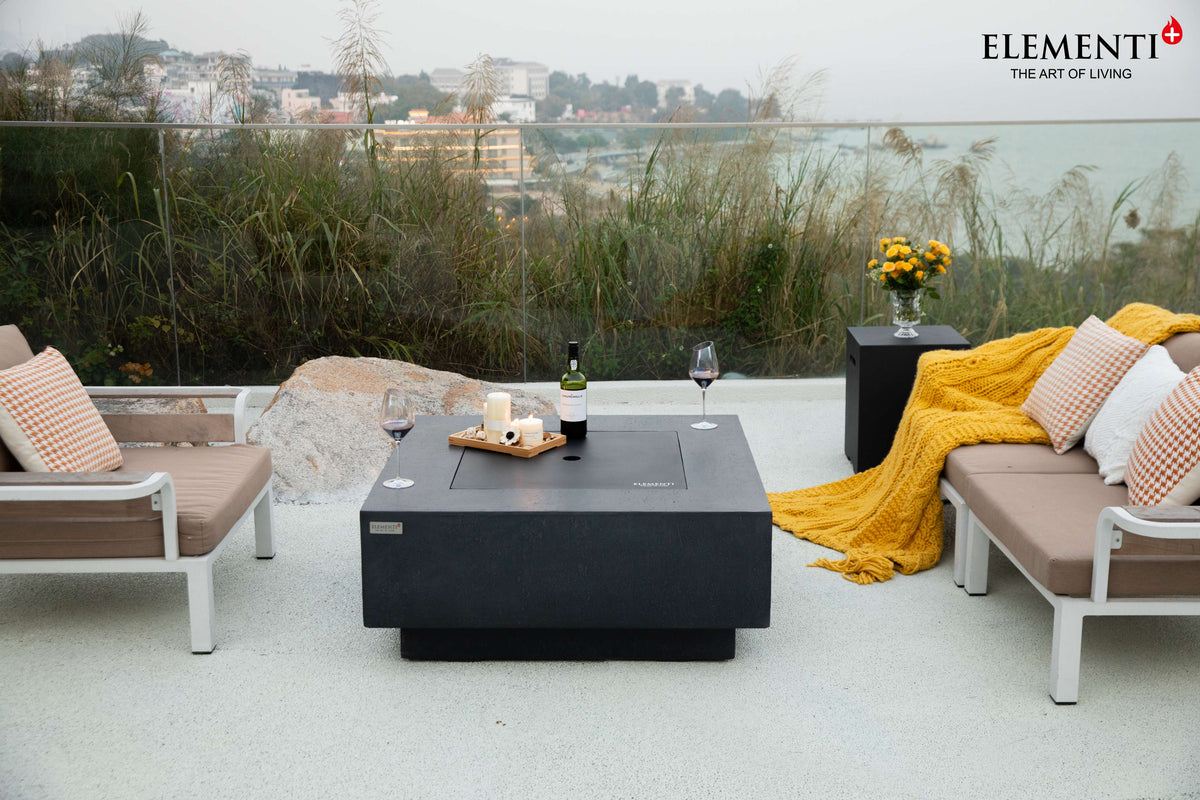Elementi Plus Bergen Square Concrete Fire Pit Table