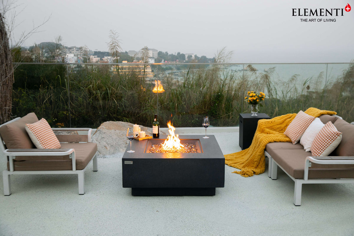 Elementi Plus Bergen Square Concrete Fire Pit Table