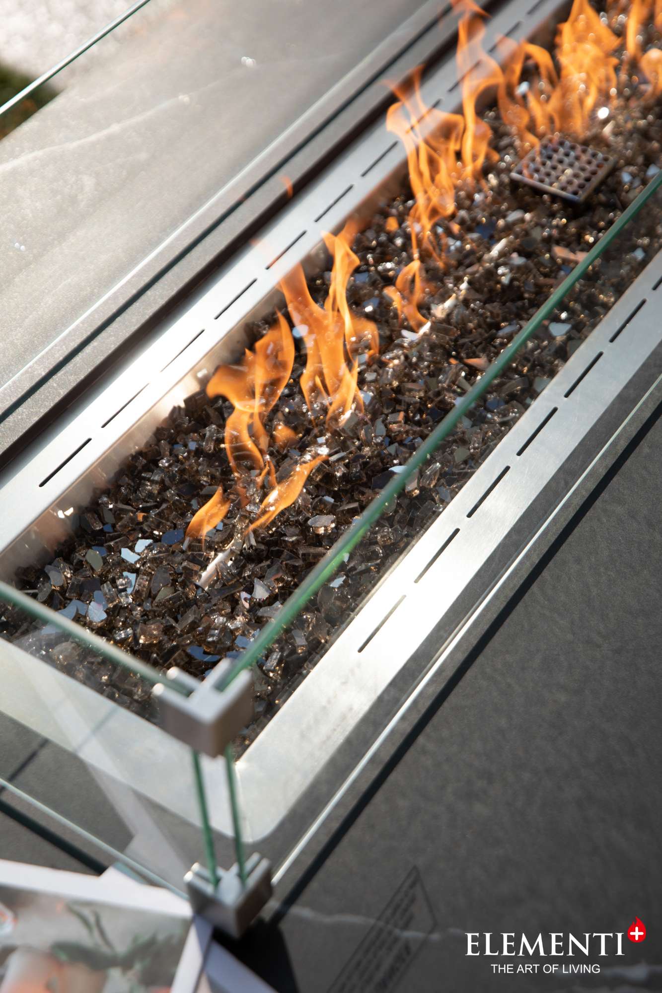 Elementi Plus Varna Marble Porcelain Fire Table