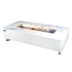 Elementi Plus Athens Rectangular Marble Concrete Base Fire Pit Table