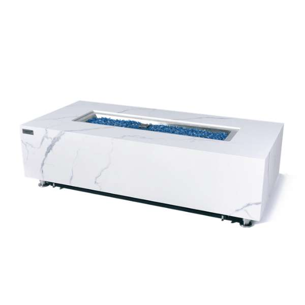 Elementi Plus Carrara Marble Porcelain Fire Table