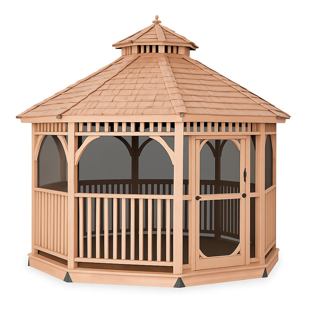 Outdoor Living Today 12′ Bayside Gazebo with Screen Kit