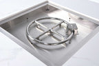 Elementi Plus Bianco White Marble Porcelain Fire Table