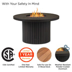Real Flame Calvin 44" Round Fire Pit Table With Hidden Propane Tank