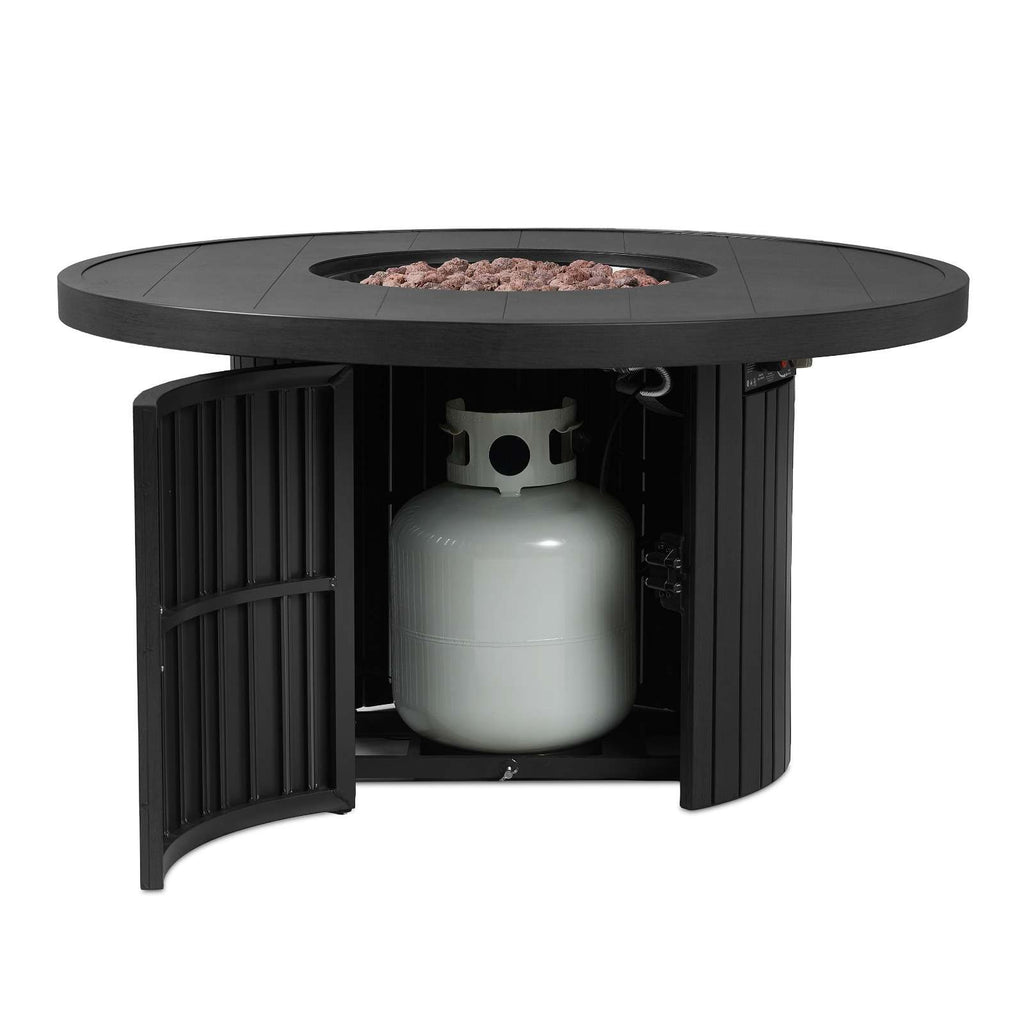 Real Flame Calvin 44" Round Fire Pit Table With Hidden Propane Tank