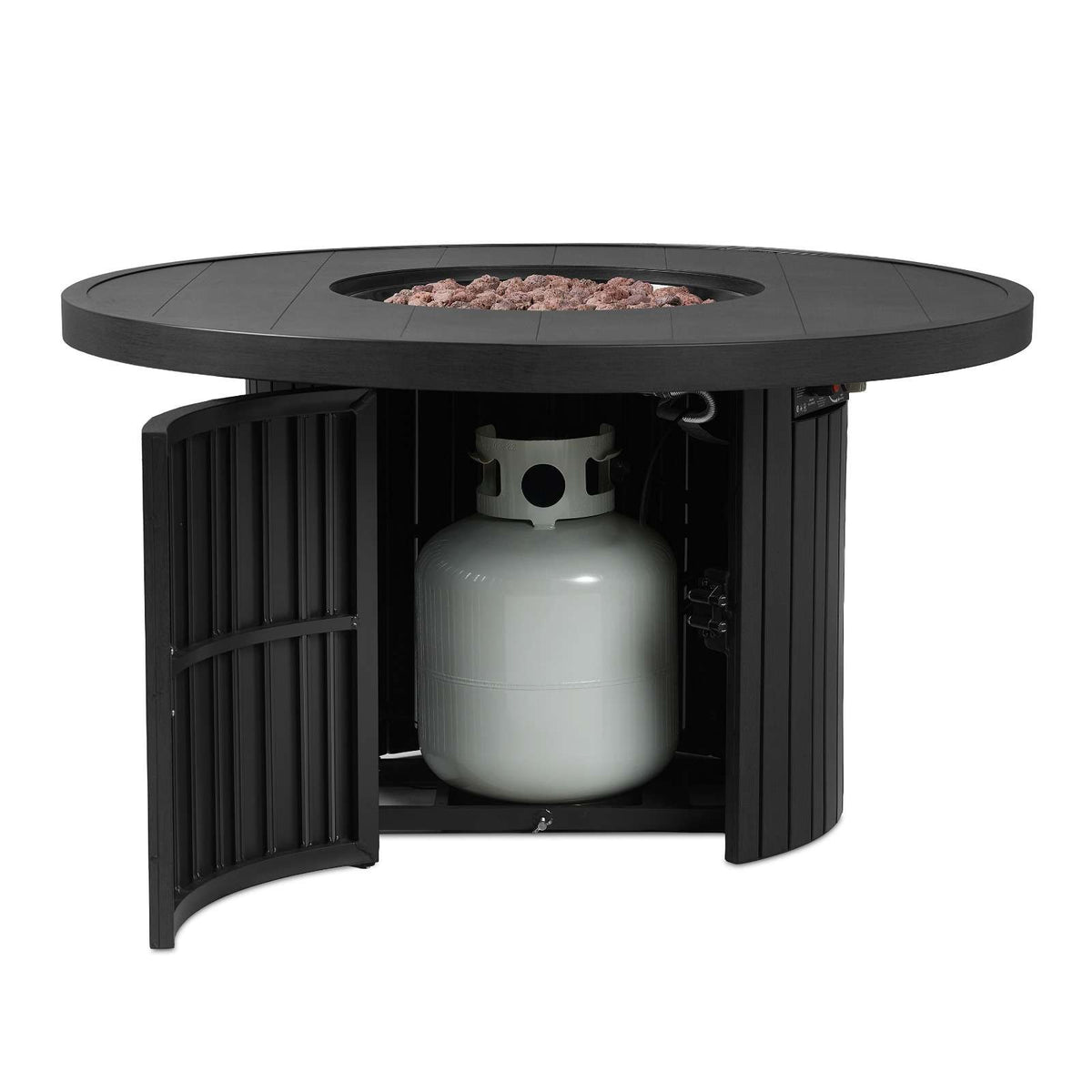 Real Flame Calvin 44" Round Fire Pit Table With Hidden Propane Tank