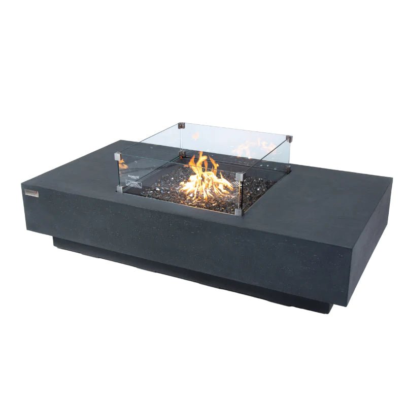 Elementi Plus Cannes Rectangular Concrete Fire Pit Table