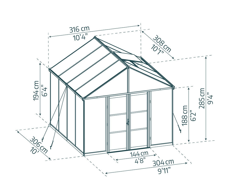 Canopia Aria 10' Greenhouse - Black