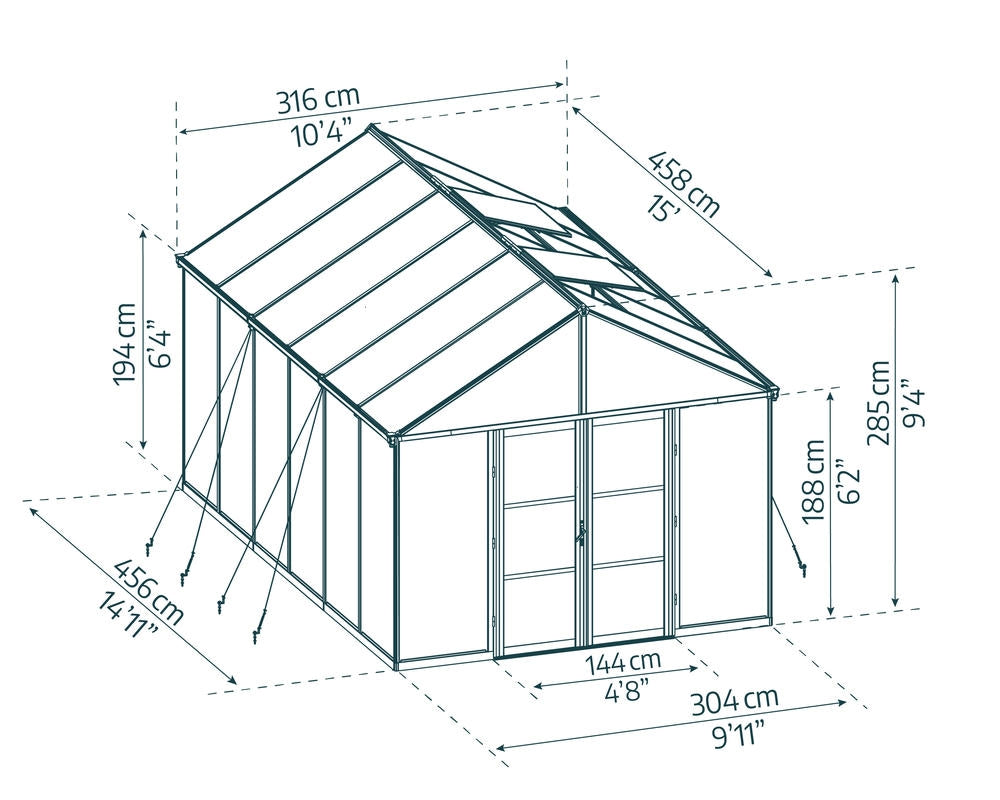 Canopia Aria 10' Greenhouse - Black