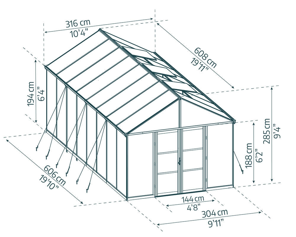 Canopia Aria 10' Greenhouse - Black