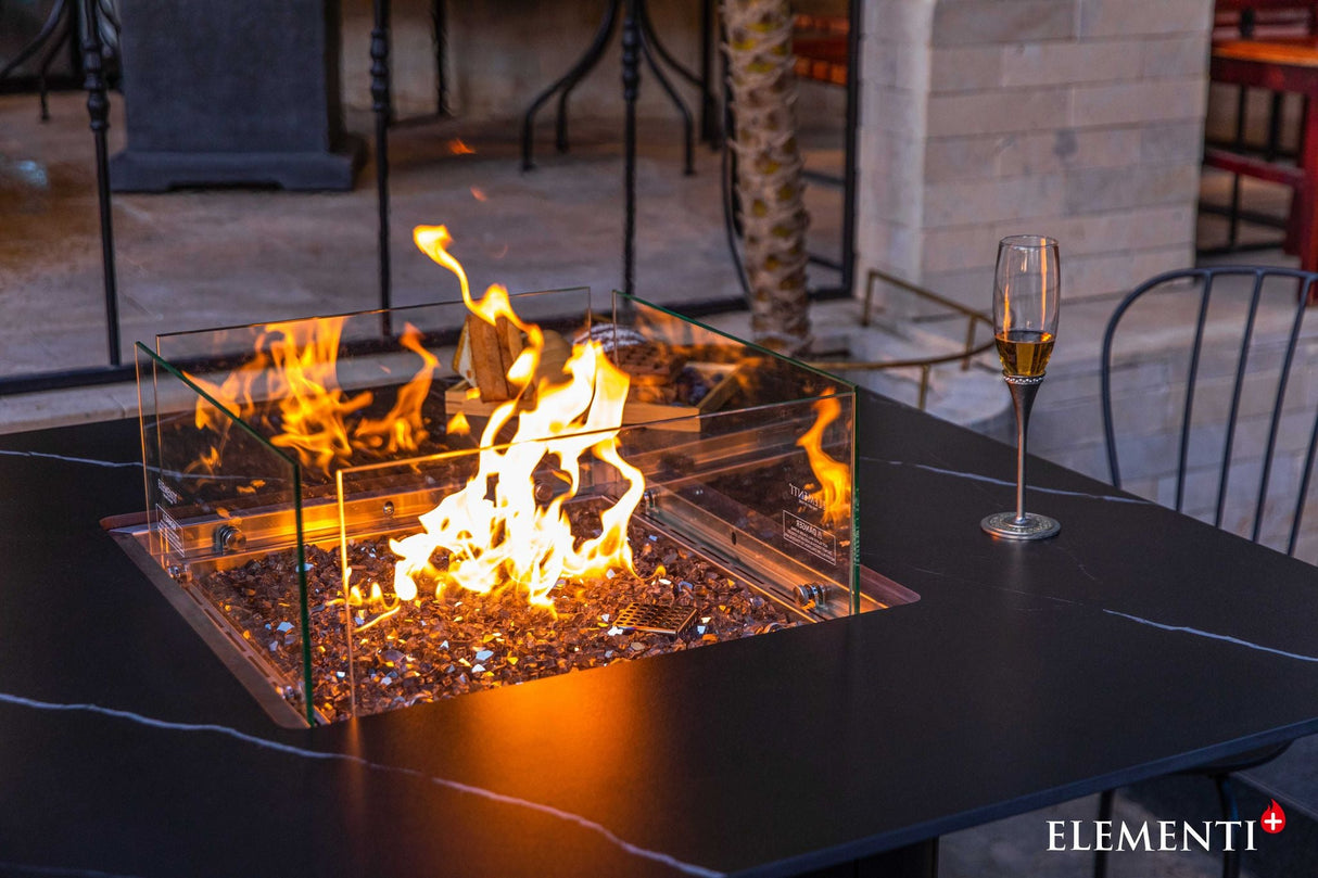 Elementi Plus Brugge Marble Porcelain Dining Fire Table