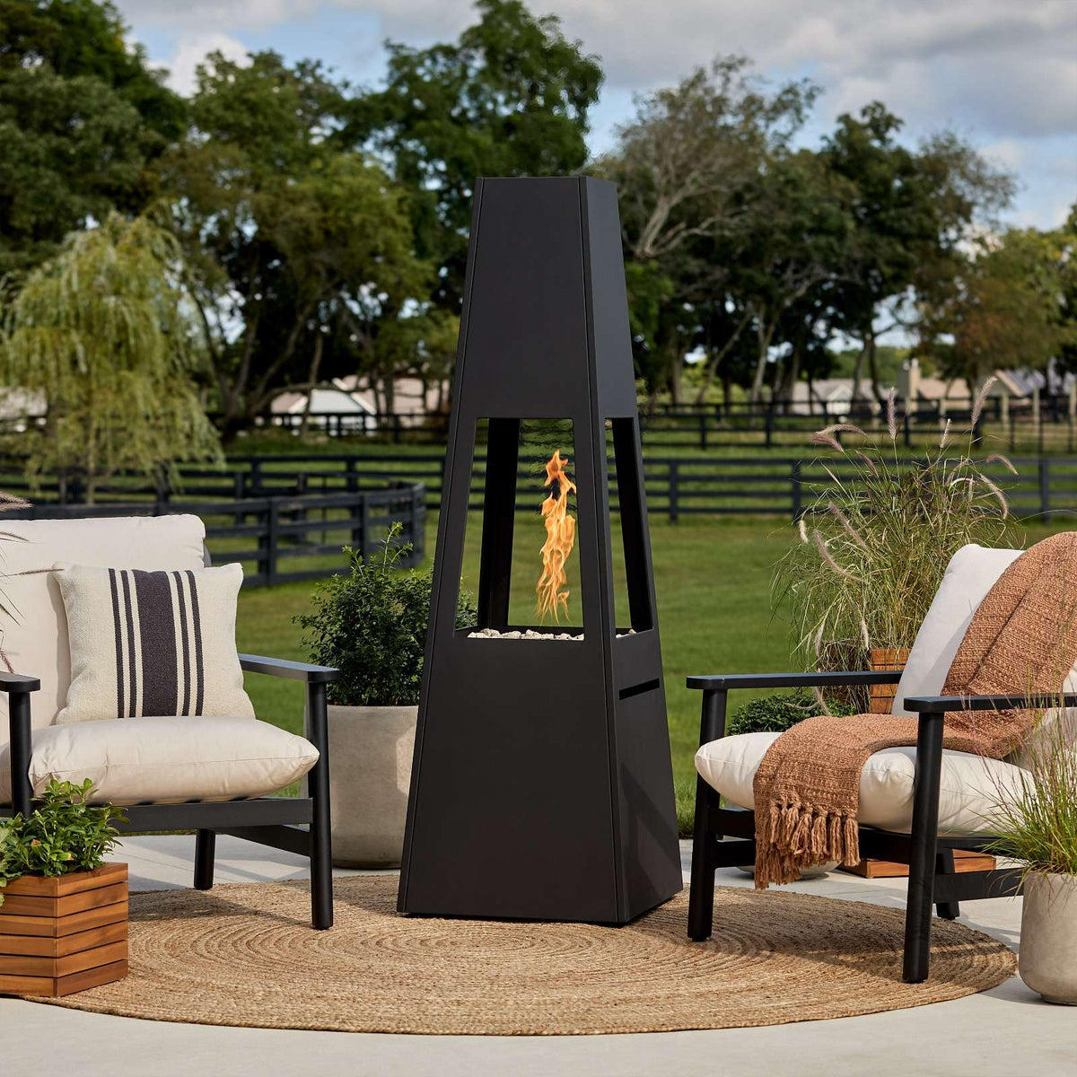Real Flame Ferro Chiminea Fire Pit With Hidden Propane Tank