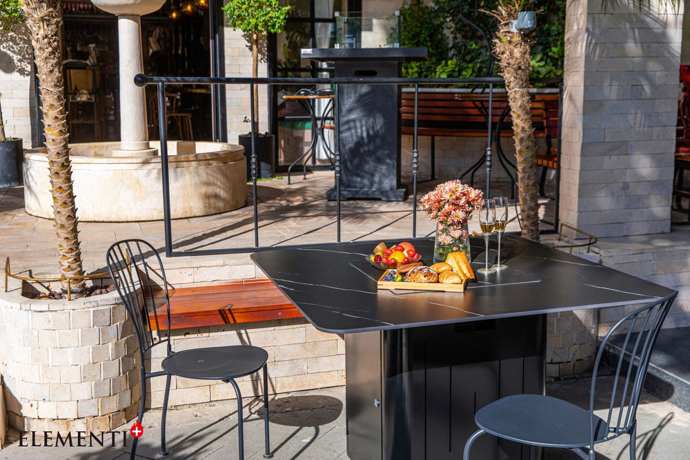 Elementi Plus Brugge Marble Porcelain Dining Fire Table