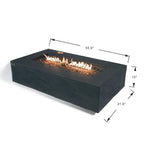 Elementi Plus Cape Town Rectangular Concrete Fire Pit Table
