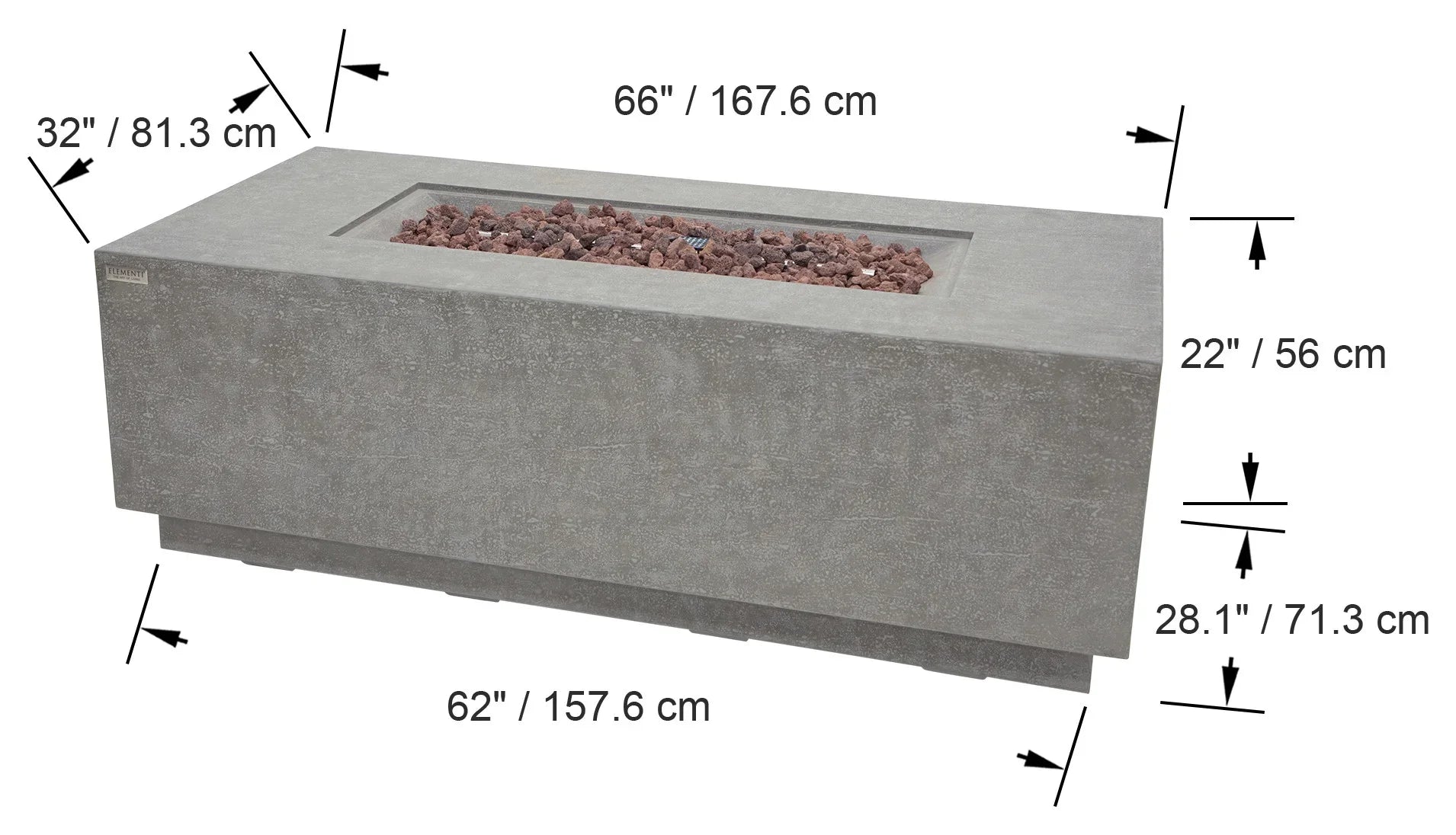 Elementi Andes Fire Table