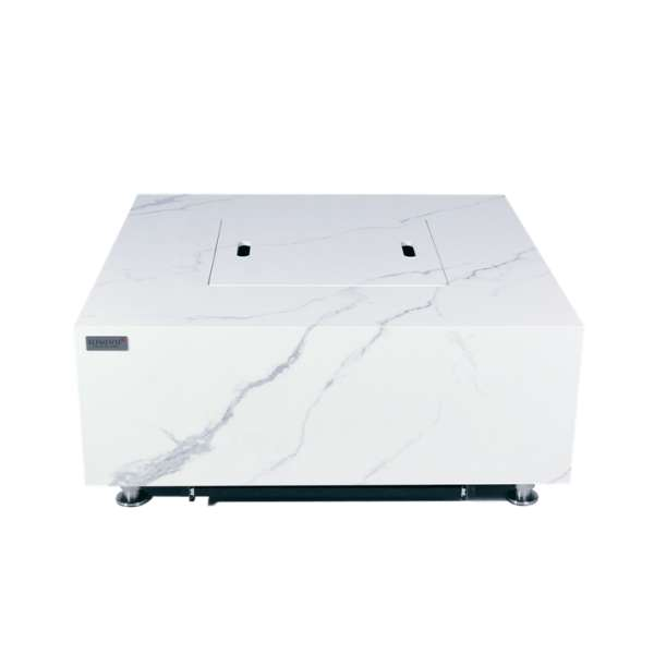 Elementi Plus Bianco White Marble Porcelain Fire Table