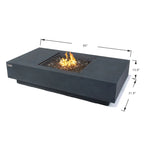 Elementi Plus Cannes Rectangular Concrete Fire Pit Table