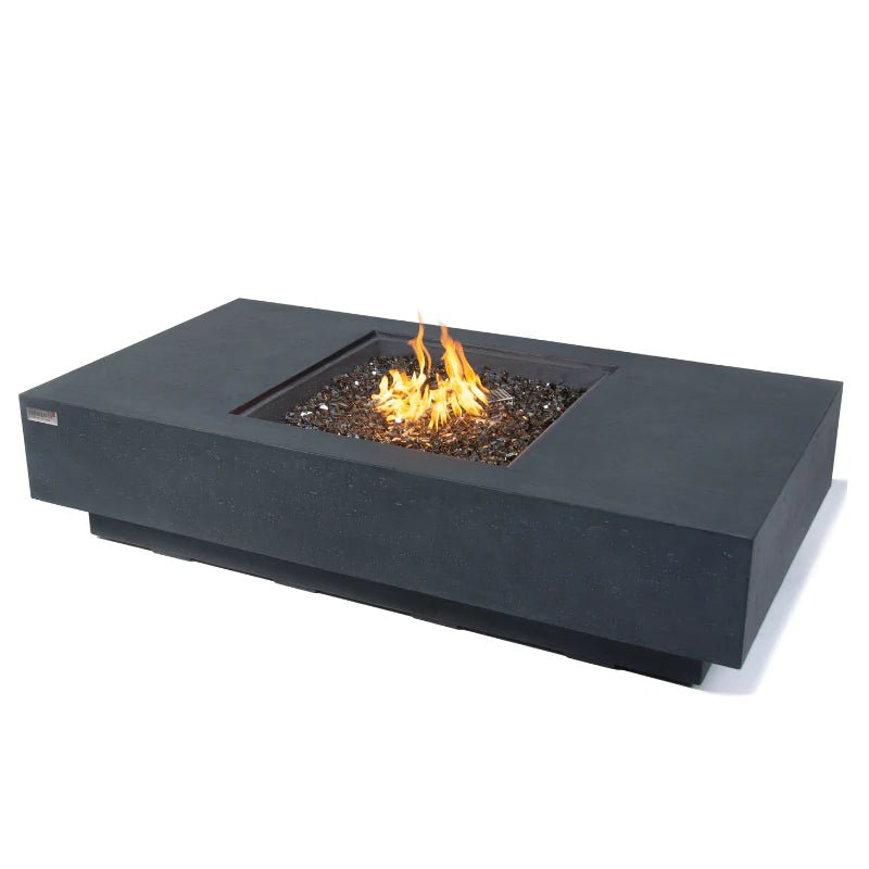 Elementi Plus Cannes Rectangular Concrete Fire Pit Table