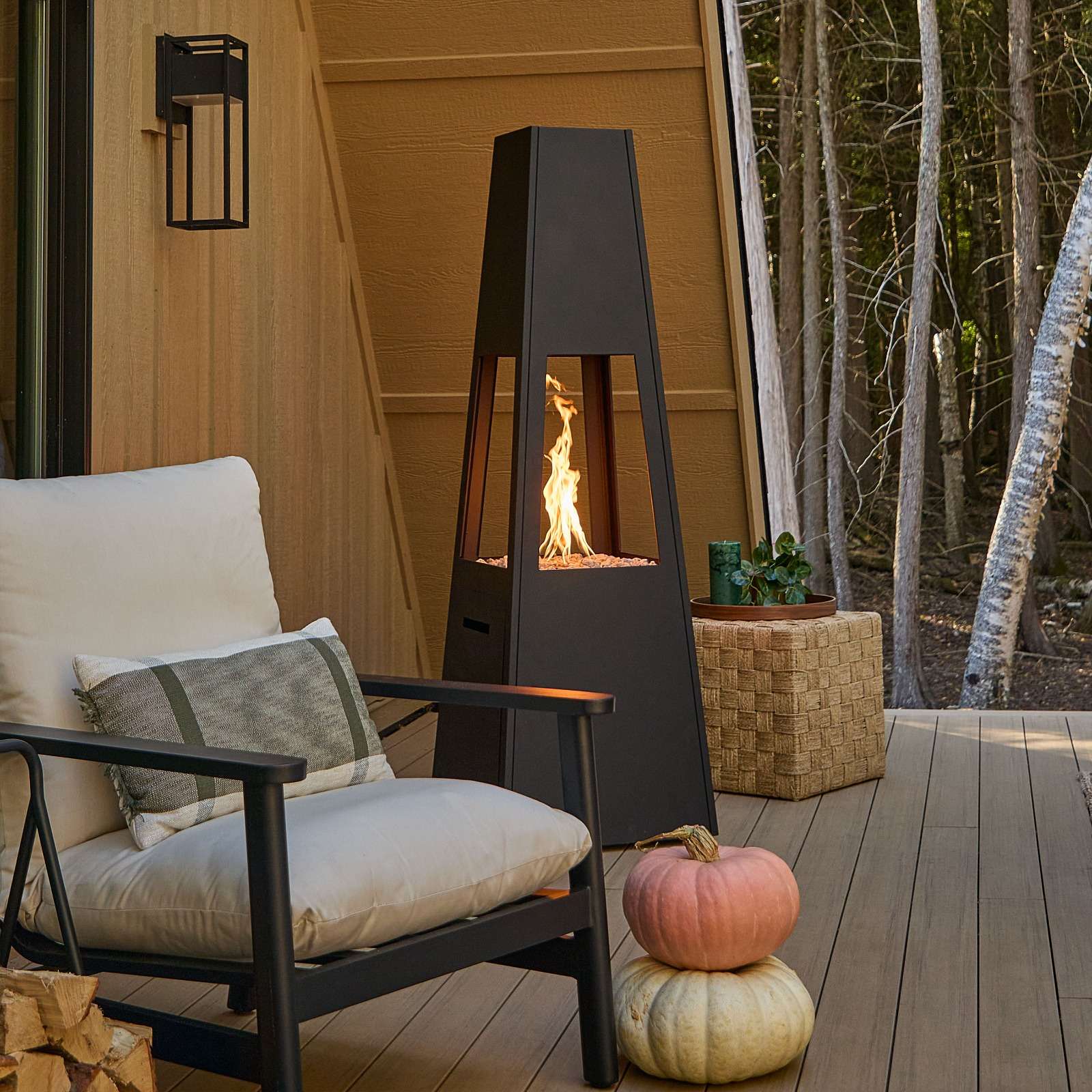 Real Flame Ferro Chiminea Fire Pit With Hidden Propane Tank