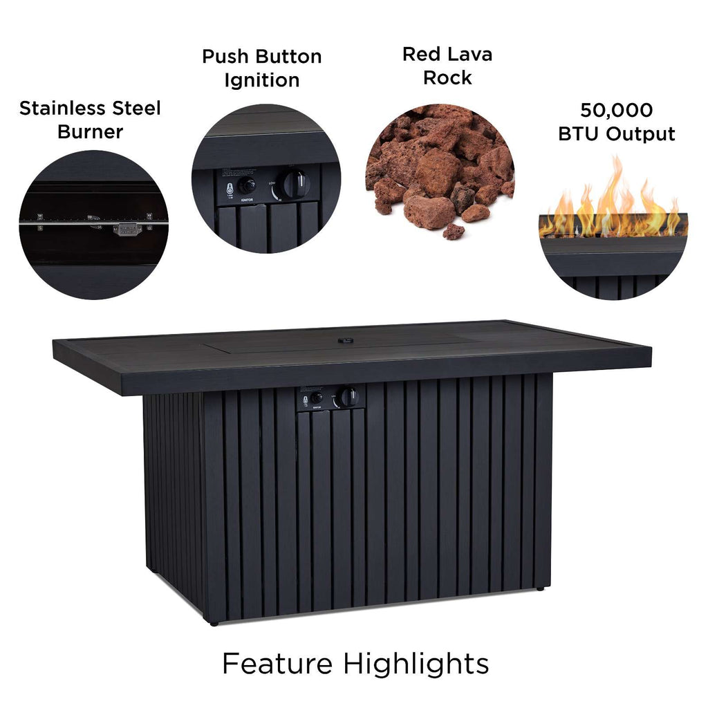 Real Flame Calvin Fire Pit Table With Hidden Propane Tank