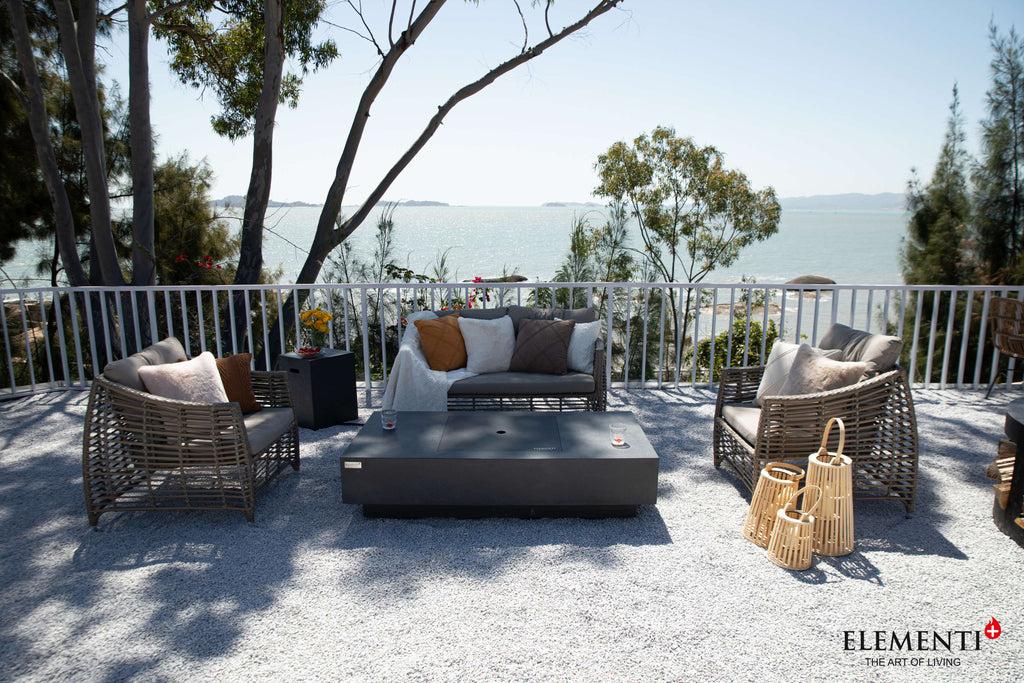 Elementi Plus Cannes Rectangular Concrete Fire Pit Table