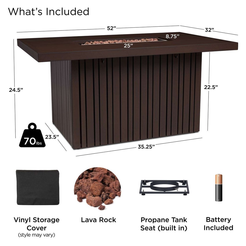 Real Flame Calvin Fire Pit Table With Hidden Propane Tank