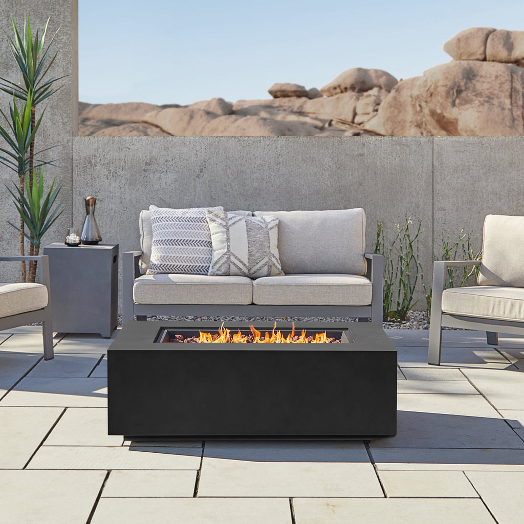 Real Flame Aegean 50" Rectangle Propane or Natural Gas Fire Pit Table