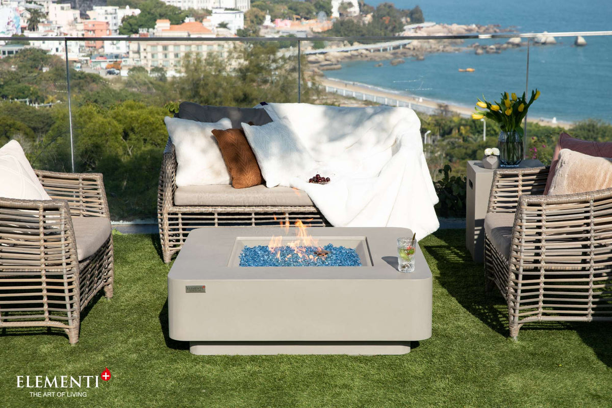 Elementi Plus Lucerne Square Concrete Fire Pit Table