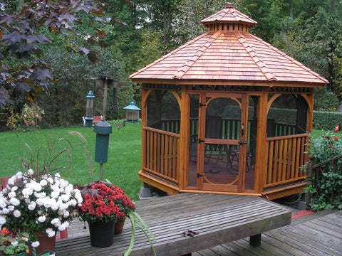 Outdoor Living Today 12′ Bayside Gazebo with Screen Kit