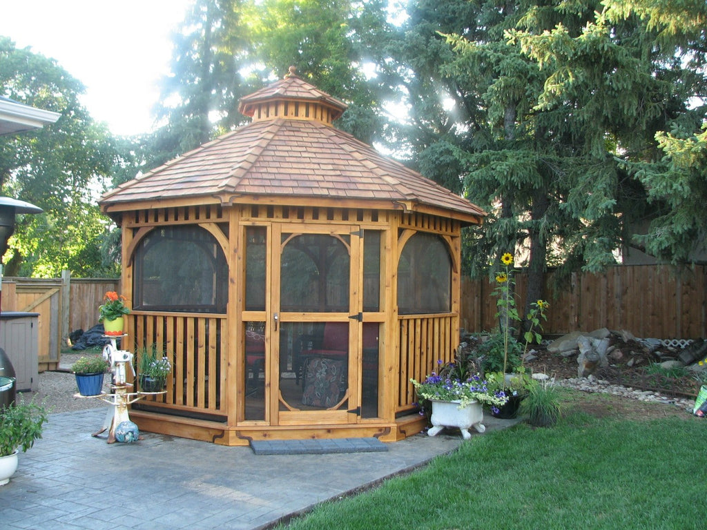 Outdoor Living Today 12′ Bayside Gazebo with Screen Kit