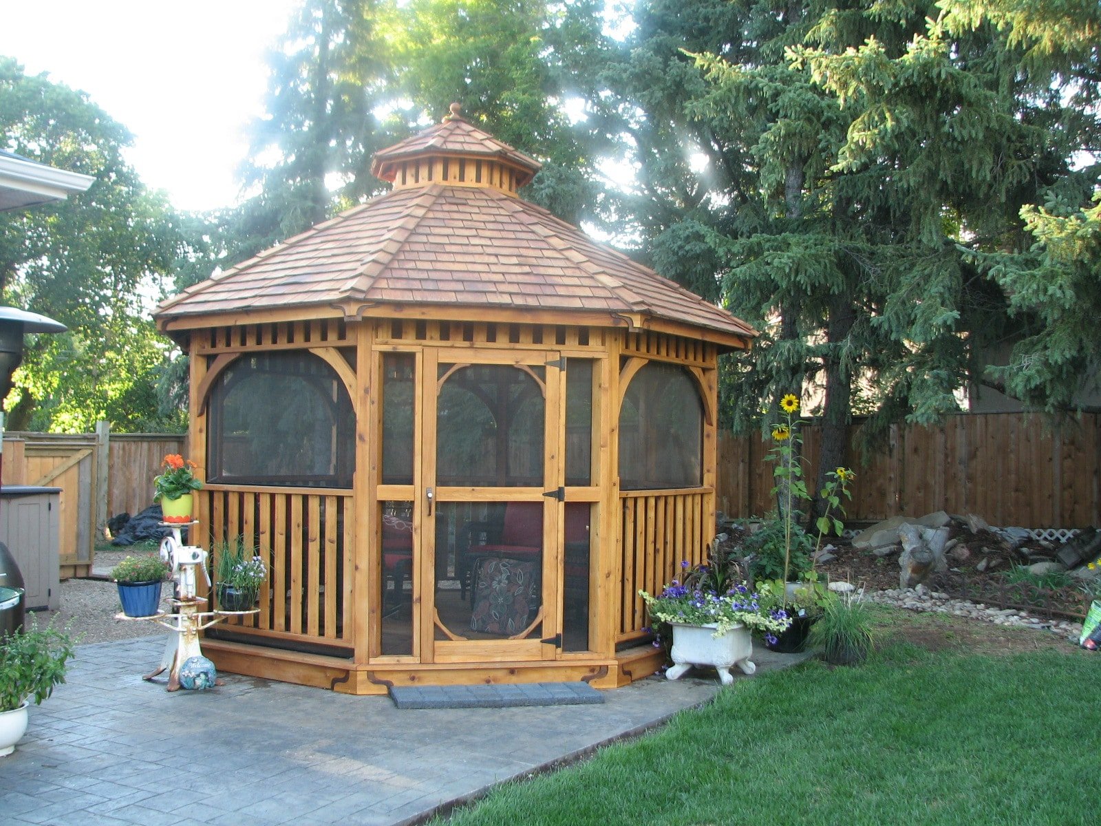 Outdoor Living Today 12′ Bayside Gazebo with Screen Kit