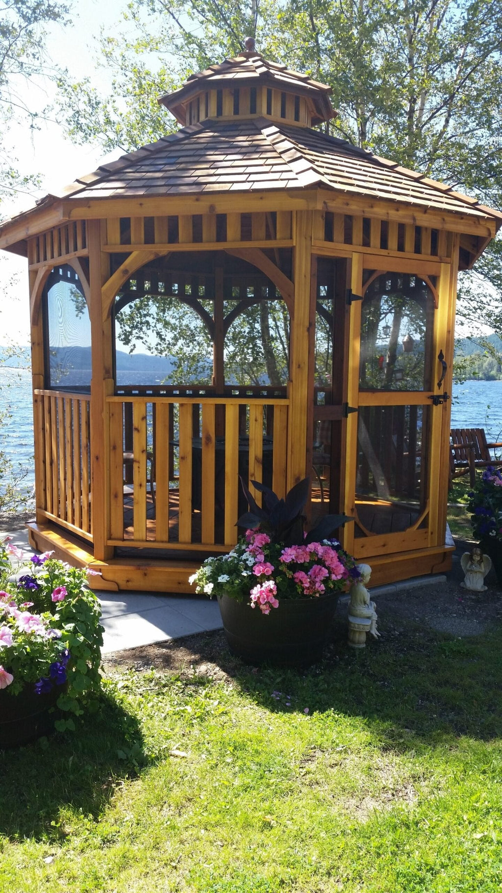 Outdoor Living Today 12′ Bayside Gazebo with Screen Kit