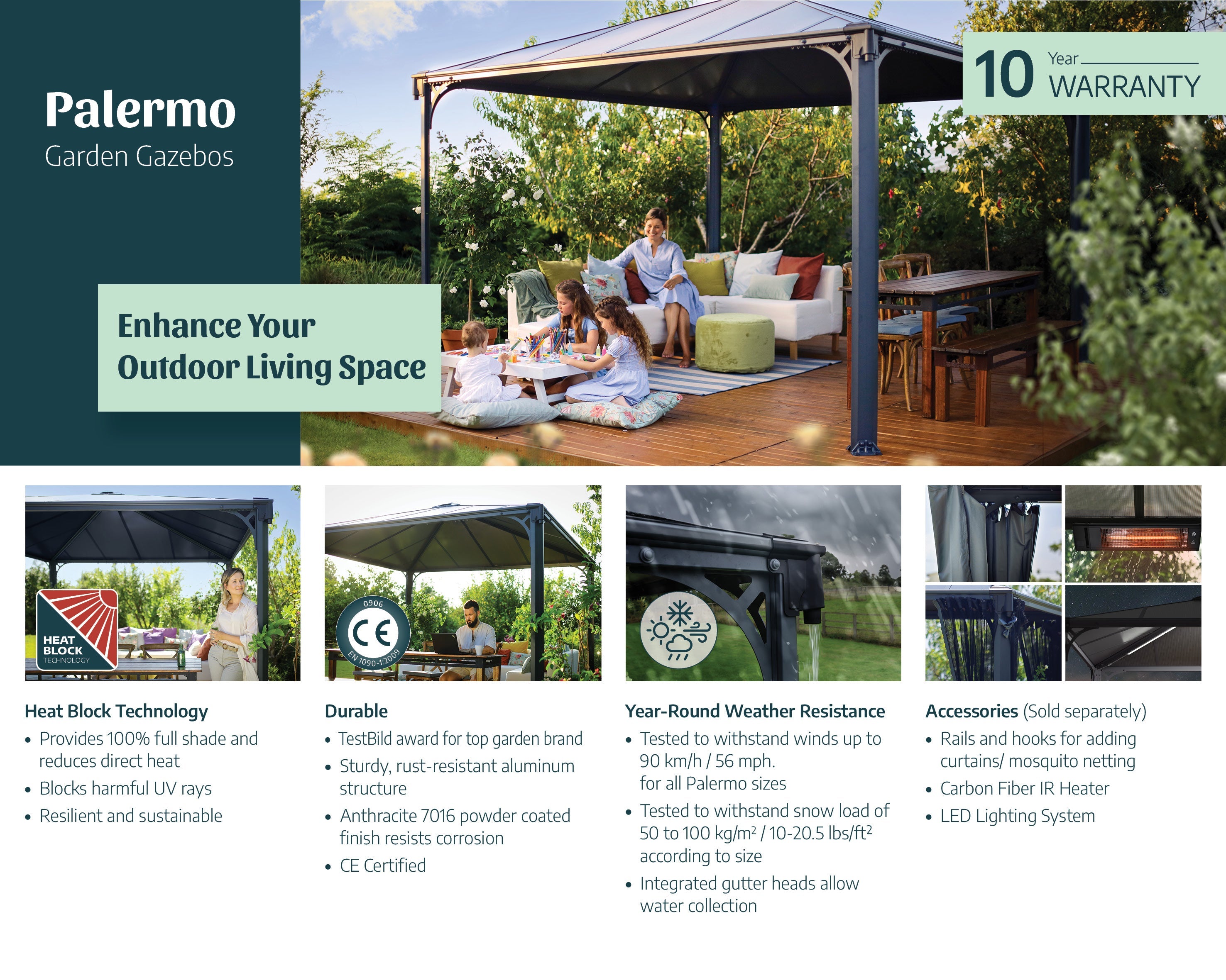 Canopia Palermo 3600 12' x 12' Gazebo