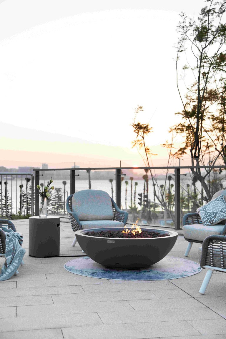 Elementi Plus Rose Bowl Round Concrete Fire Bowl