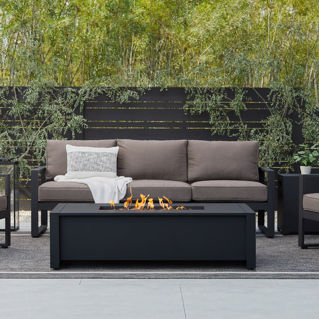 Real Flame Keenan 52" Rectangle Propane Fire Pit Table - 6340LP