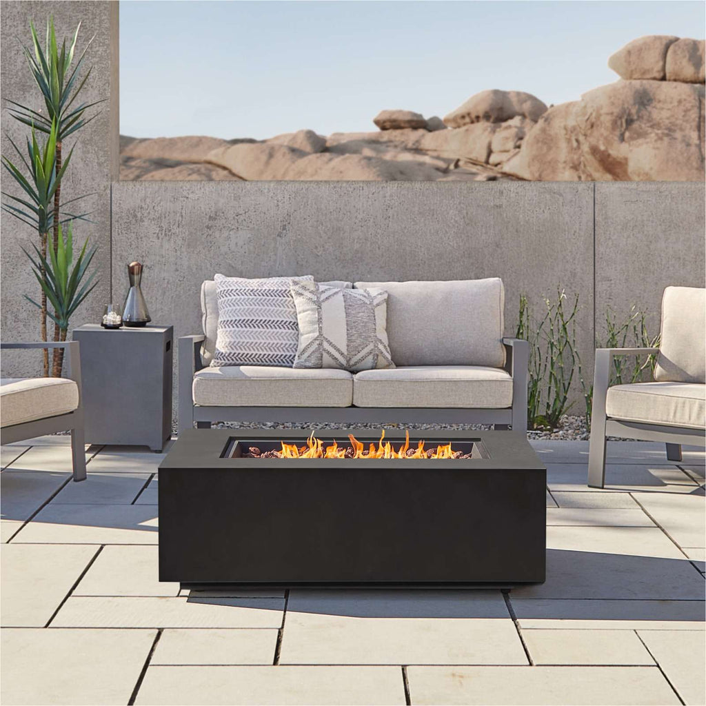 Real Flame Aegean 42" Rectangle Propane or Natural Gas Fire Pit Table
