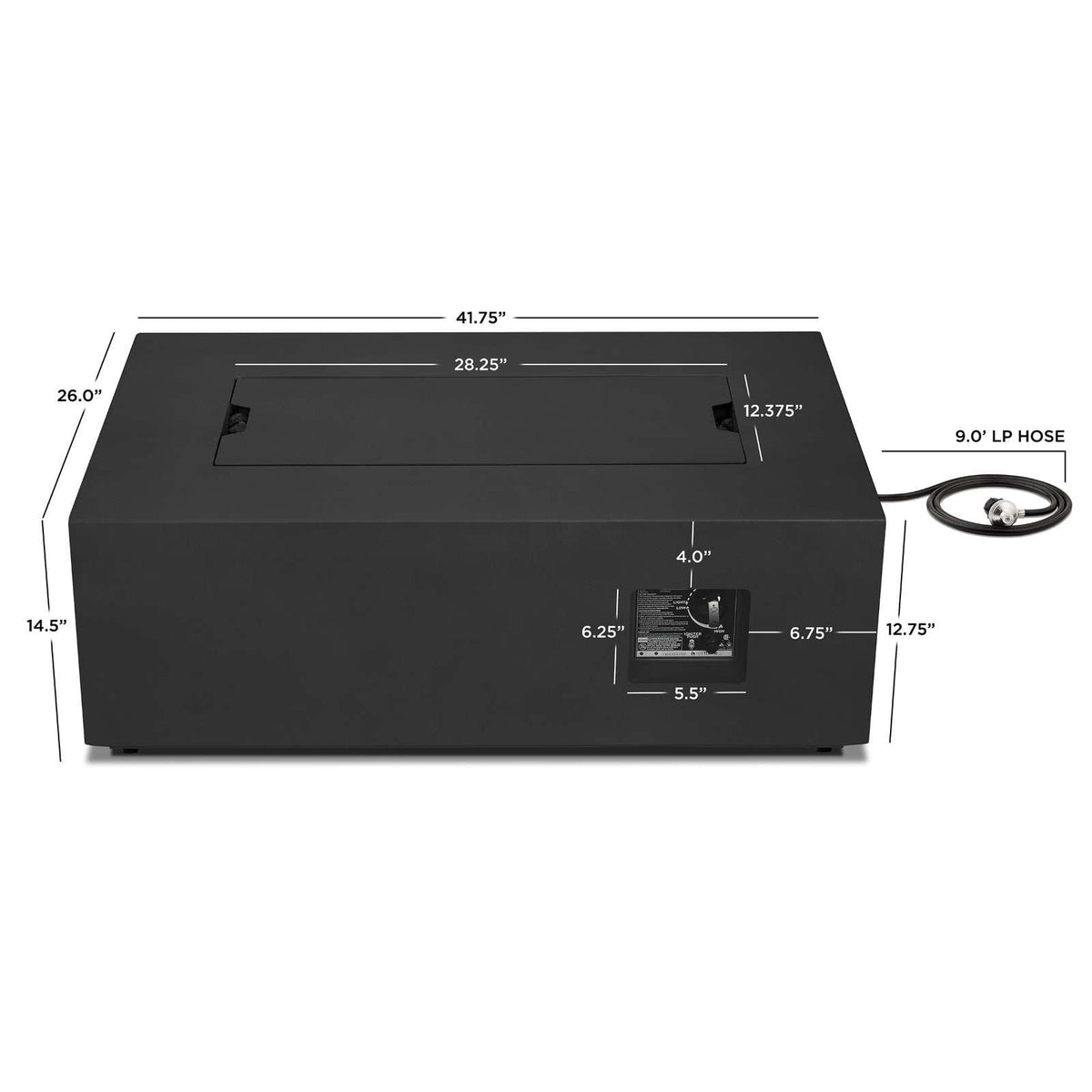 Real Flame Aegean 42" Rectangle Propane or Natural Gas Fire Pit Table