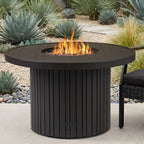 Real Flame Calvin 44" Round Fire Pit Table With Hidden Propane Tank