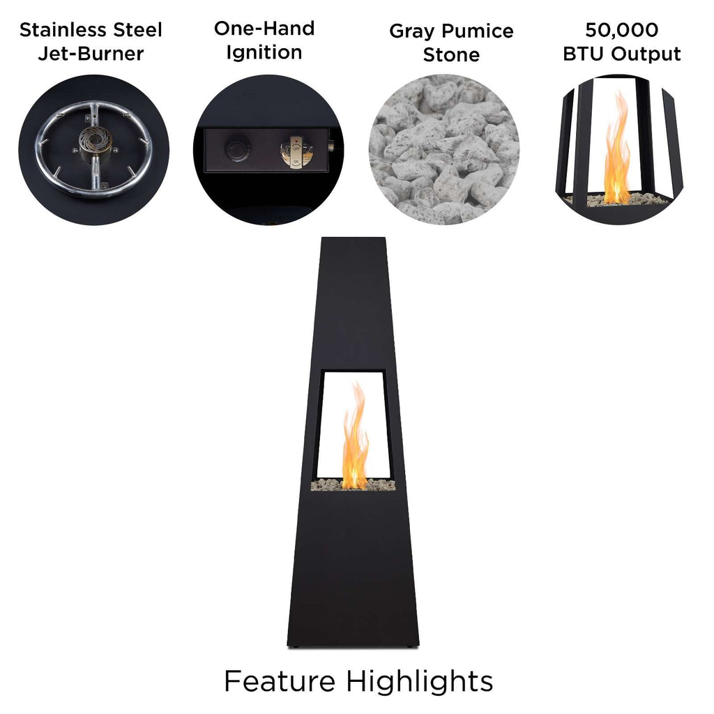 Real Flame Ferro Chiminea Fire Pit With Hidden Propane Tank