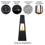 Real Flame Ferro Chiminea Fire Pit With Hidden Propane Tank