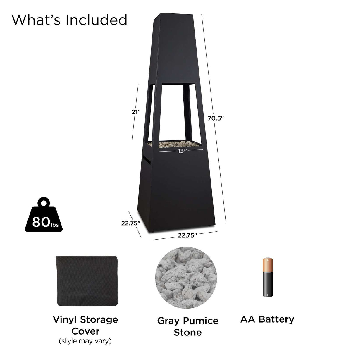 Real Flame Ferro Chiminea Fire Pit With Hidden Propane Tank
