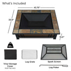 Real Flame Hamilton Wood Burning Fire Pit