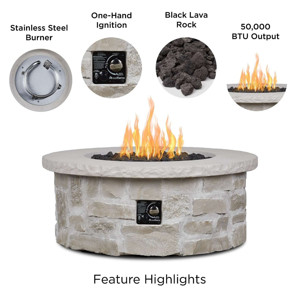 Real Flame Scottsdale 40" Round Propane Fire Pit Table