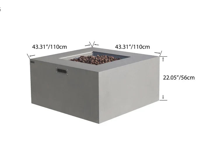 Elementi Rocky Propane Square Fire Table