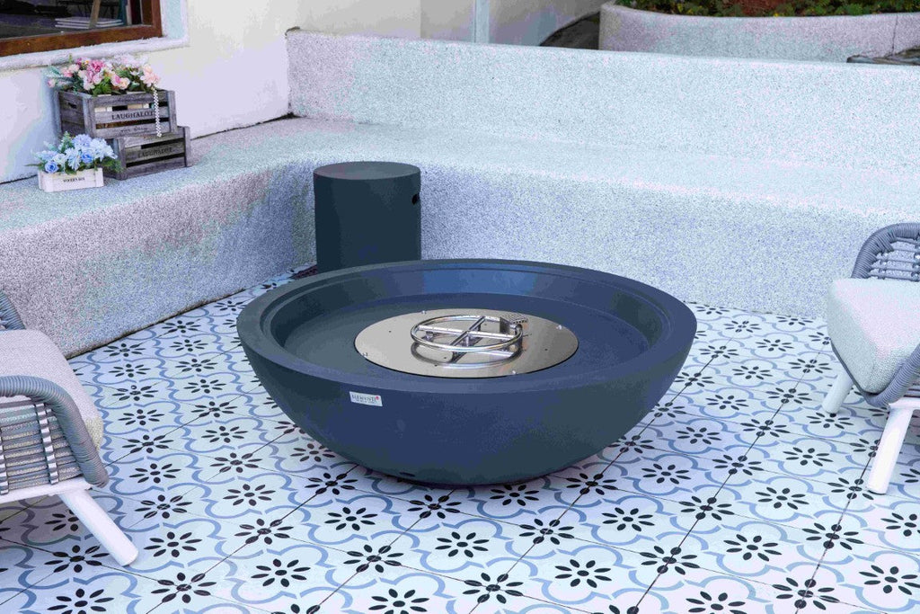 Elementi Plus Rose Bowl Round Concrete Fire Bowl