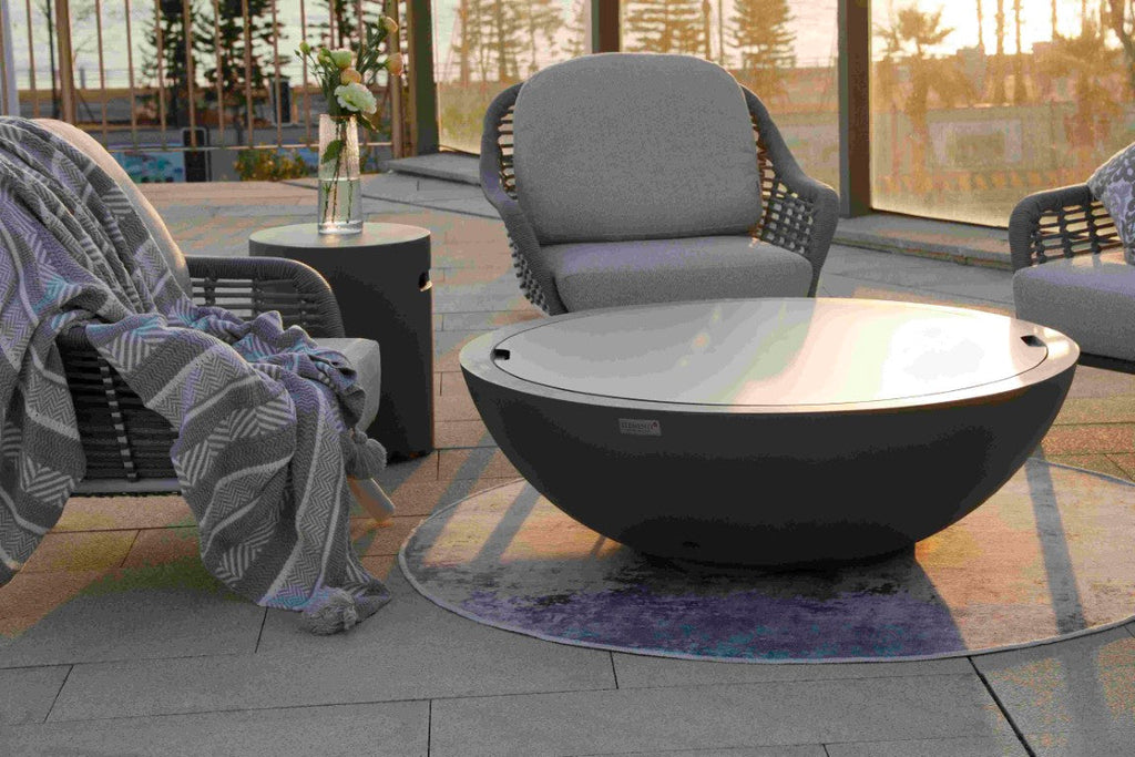 Elementi Plus Rose Bowl Round Concrete Fire Bowl