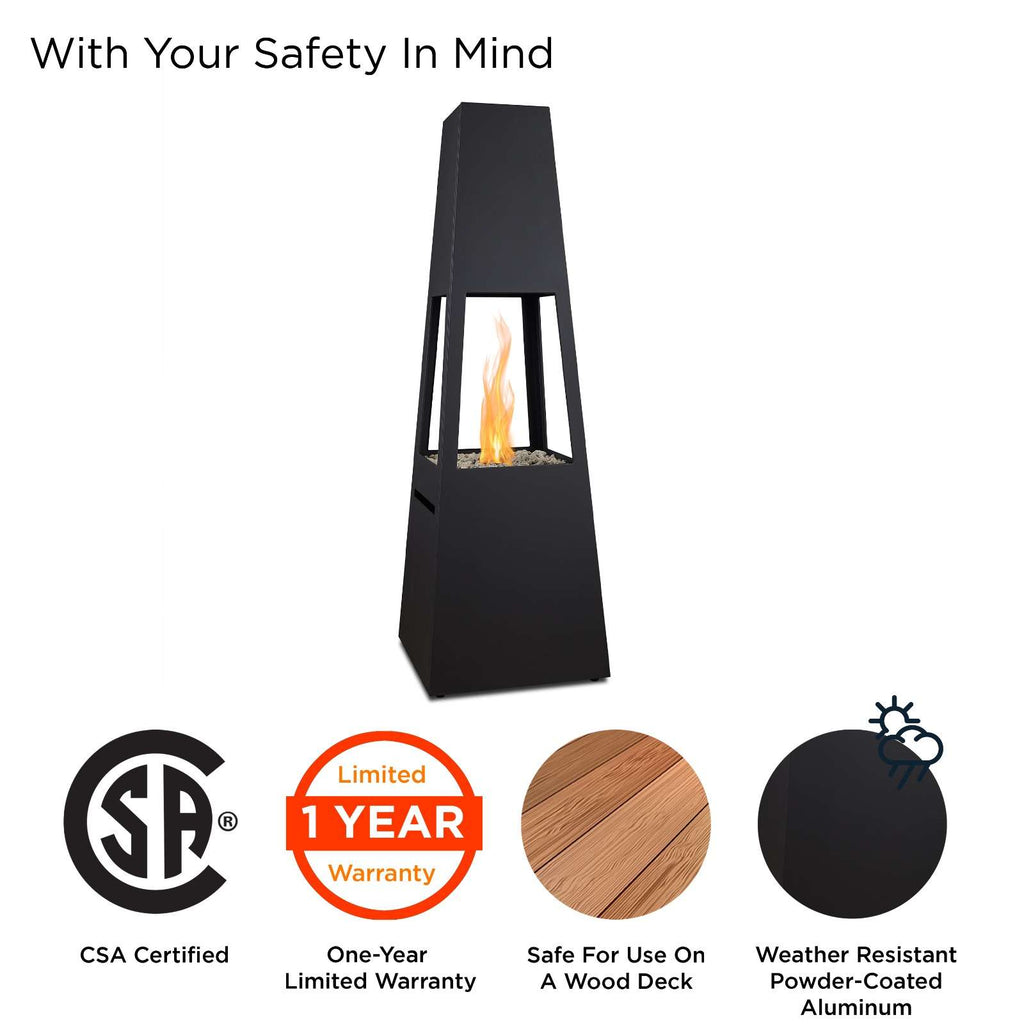 Real Flame Ferro Chiminea Fire Pit With Hidden Propane Tank